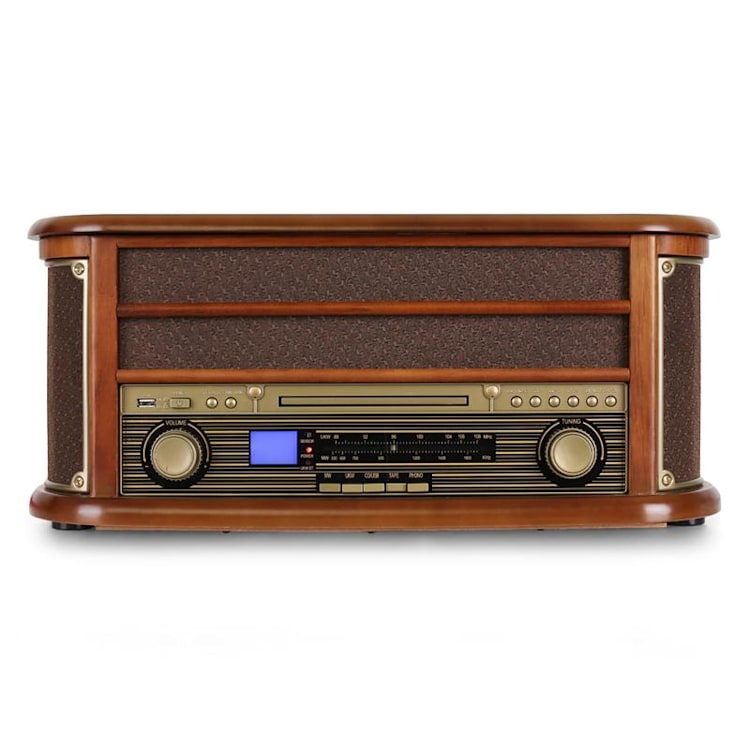 Retró sztereó berendezés Auna Belle Epoque 1908, USB, CD,MP3 CD-Player | Barna