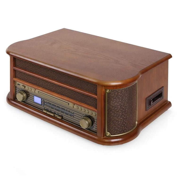 Retró sztereó berendezés Auna Belle Epoque 1908, USB, CD,MP3 CD-Player | Barna