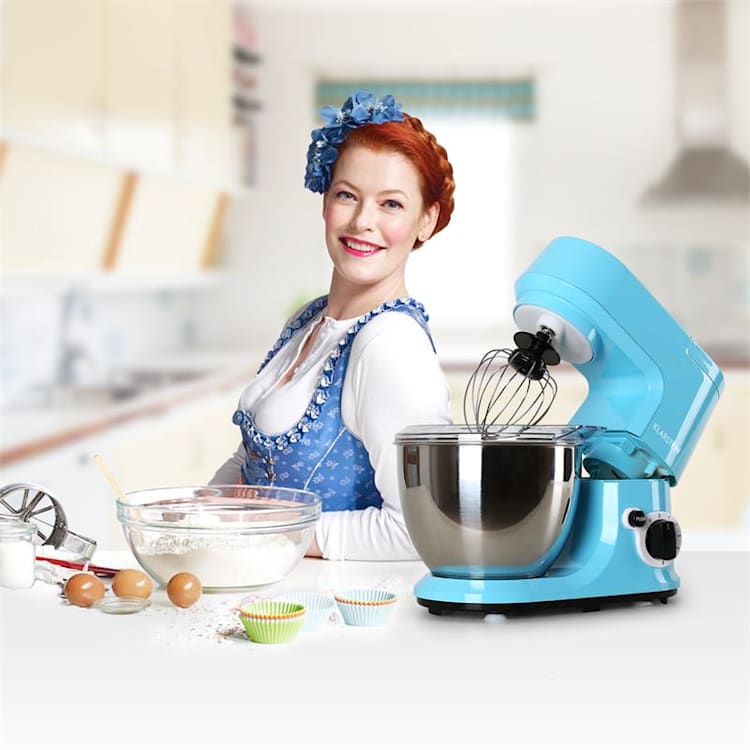 Carina Azzura- Robot de cuisine patissier 4l 6 vitesses 800W - bleu Bleu