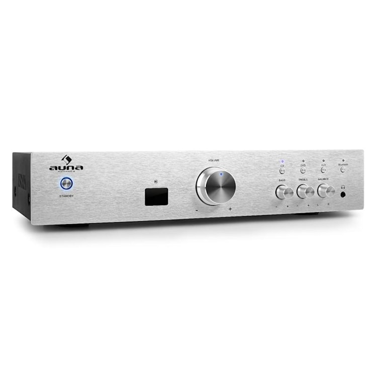 Hi-fi zosilňovač Auna AV2-CD508BT, strieborný, AUX bluetooth Strieborná