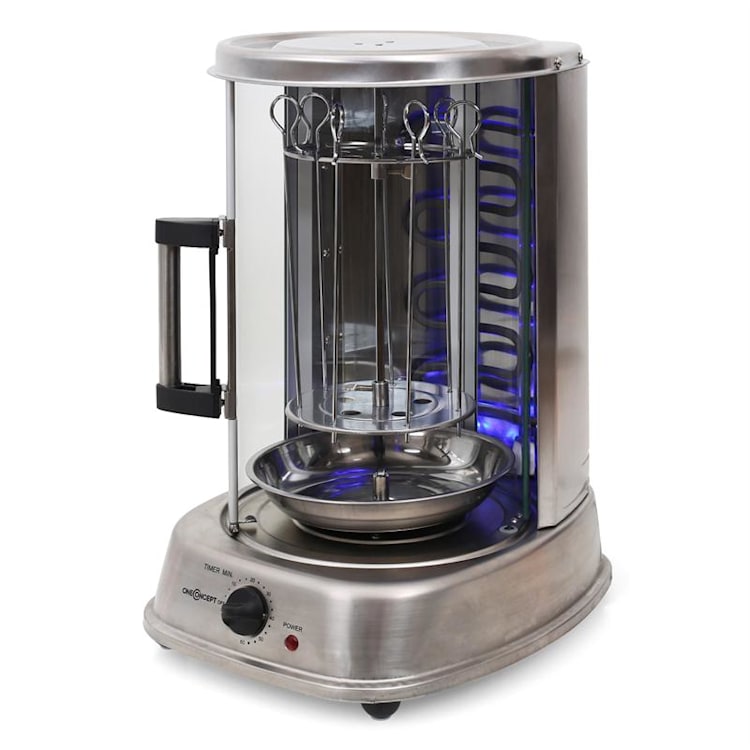 Kebap Master Pro Verticale Grill 1500W roestvrij staal incl. spiesset
