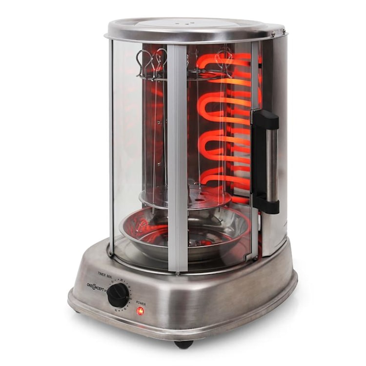 Kebap Master Pro Verticale Grill 1500W roestvrij staal incl. spiesset