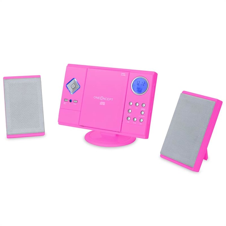 V-12 Stereoanlage USB SD CD MP3 AUX UKW pink Pink