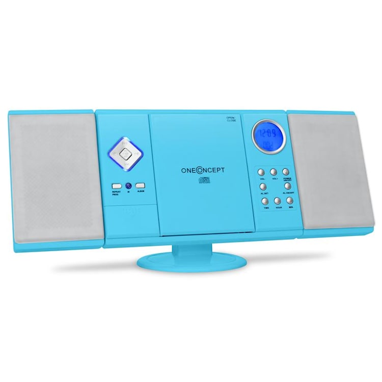 V-12 stereo systém, MP3 CD, USB, SD, AUX, modrý Modrá