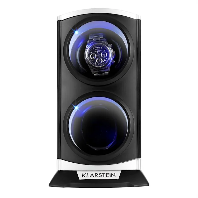 St. Gallen Premium Watchwinder 2 Watches 4 Speeds Silver