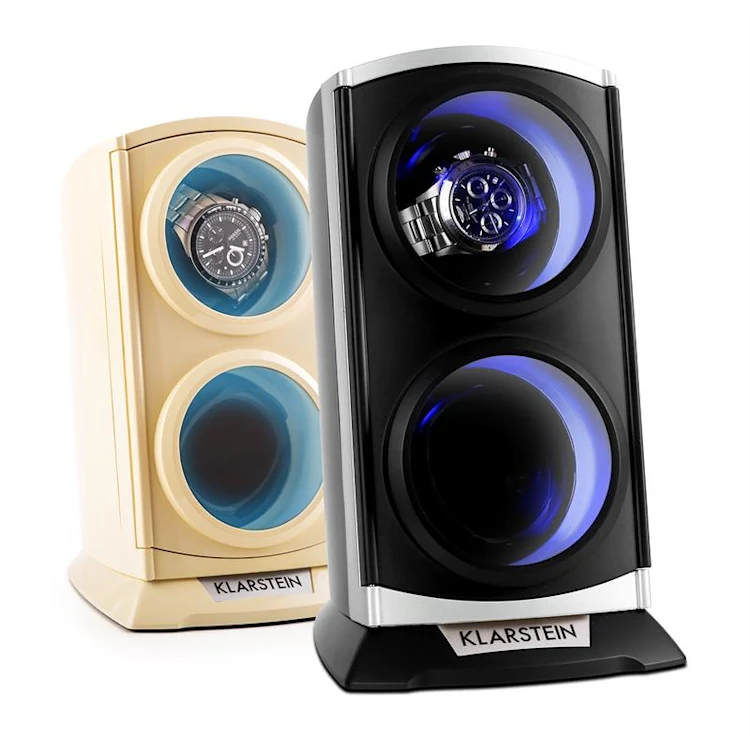 St. Gallen Premium Watchwinder 2 Watches 4 Speeds Silver