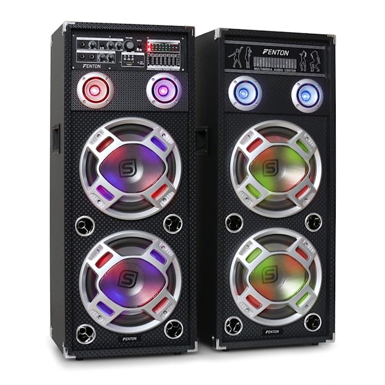 Fenton / Skytec KA-210 Set actif PA karaoké enceintes USB SD AUX 2x 25 cm (10")