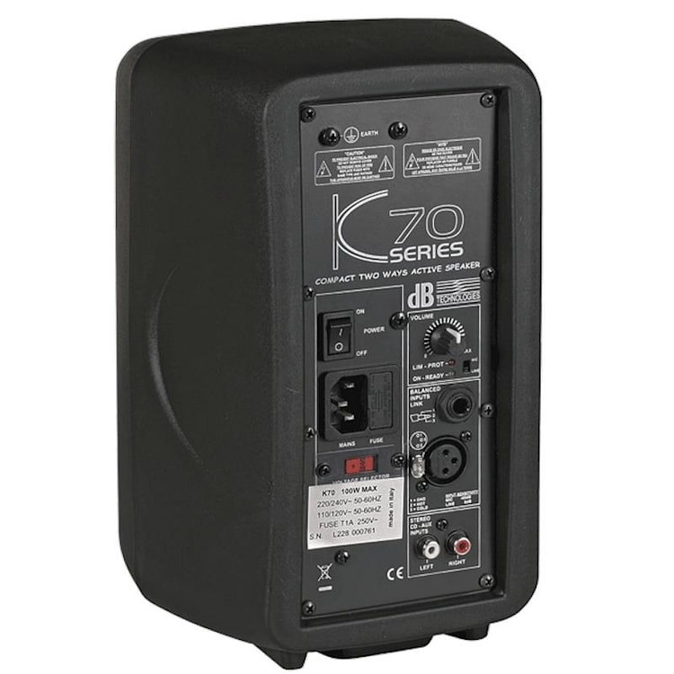 Aktív 5" PA hangszóró K70 50 W RMS/100 W csúcsteljesítmény