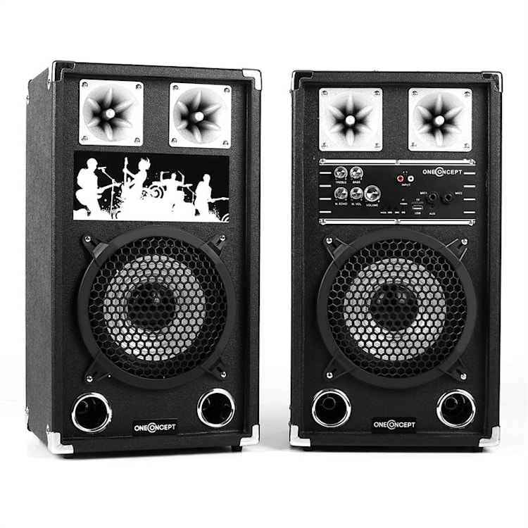 BSX-8A PA luidsprekers USB microSD AUX MIC 400W zwart 20 cm (8")