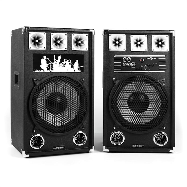 BSX-12A PA luidsprekers USB microSD AUX MIC 800W zwart 30 cm (12")