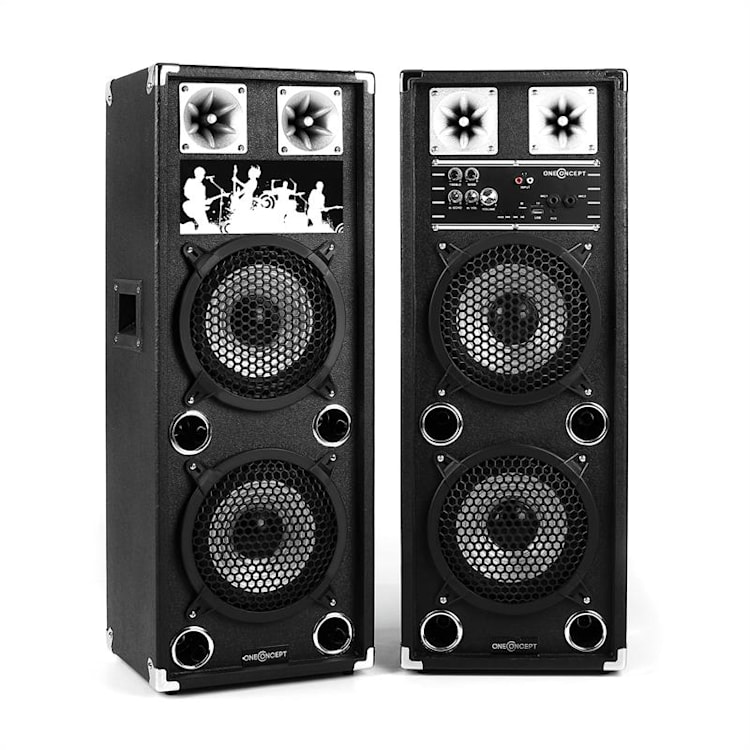 BSX-28A enceintes PA USB microSD AUX MIC 60W noir 2x 20 cm (8")