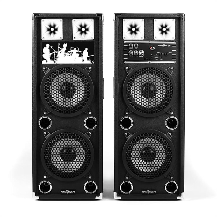 BSX-28A enceintes PA USB microSD AUX MIC 60W noir 2x 20 cm (8")