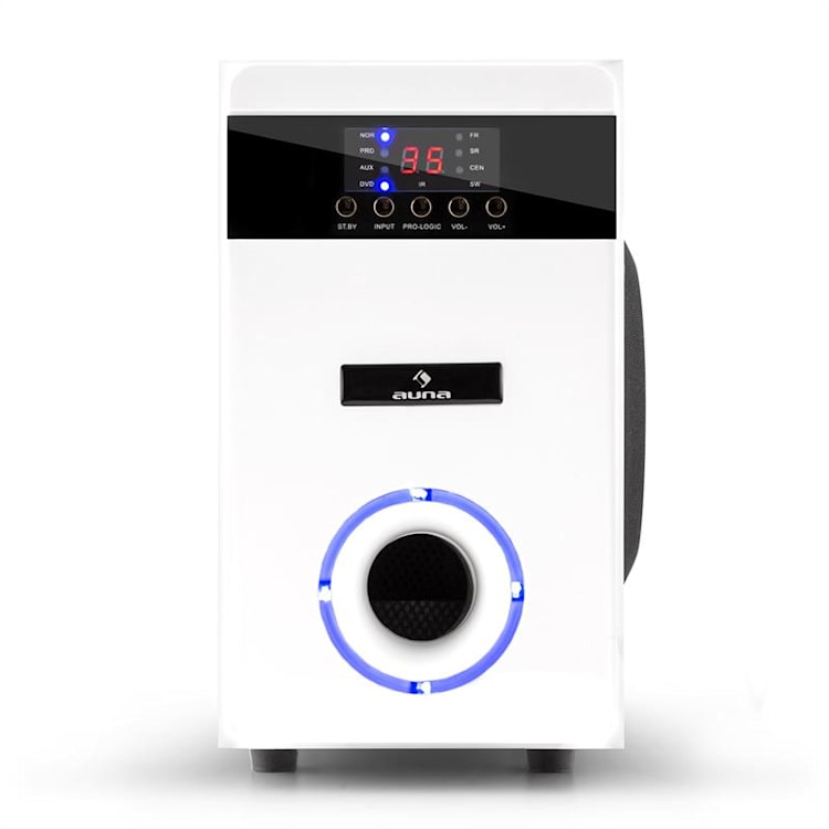 MM-5.1-JW aktives 5.1 Surround Lautsprecher Set 95W RMS Fernbedienung weiß