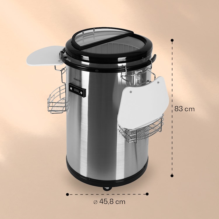 Mr. Barbot Bar Frigorífico 50 litros 6-16 °C Rodas inferiores em aço inoxidável 50 L | Branco