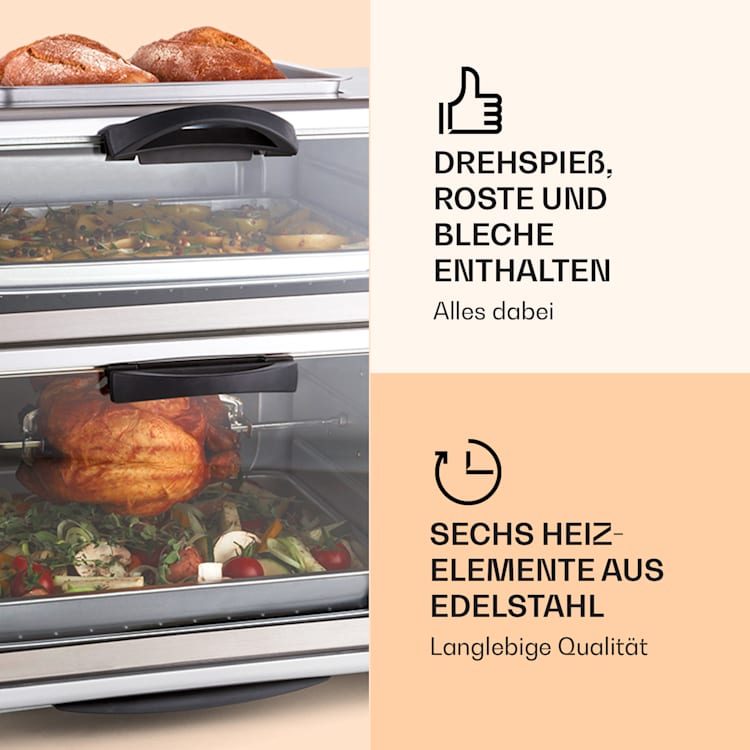 All-You-Can-Eat Doppel-Backofen Grillplatte 42 Liter 2350 Watt 
