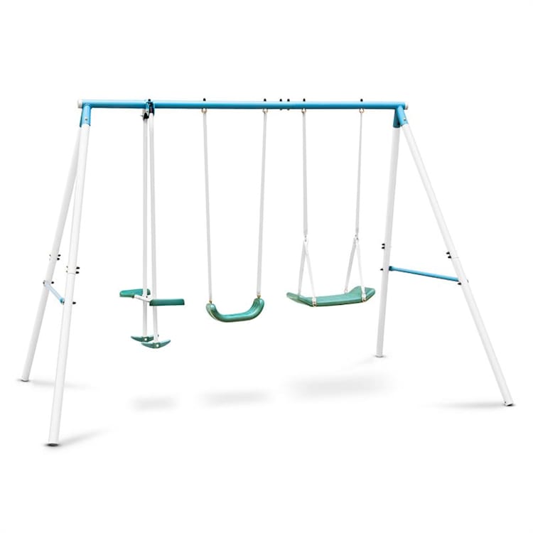 Olav Double balançoire de jardin enfant vis à vis -bleue Bleu Ciel
