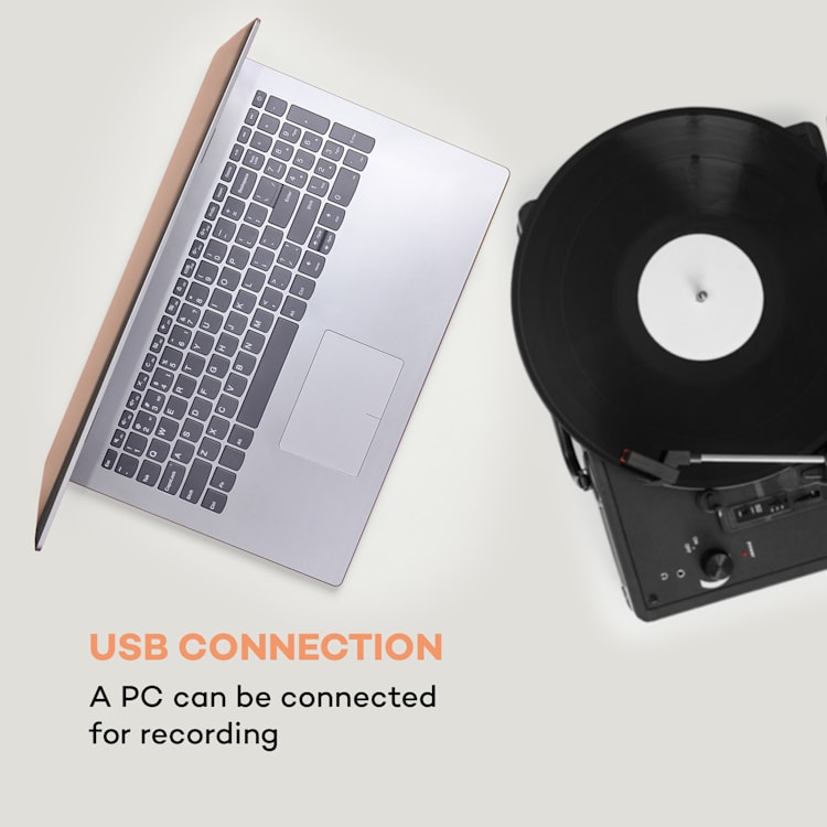 Peggy Sue, retro gramofón, LP, USB, čierny Čierna