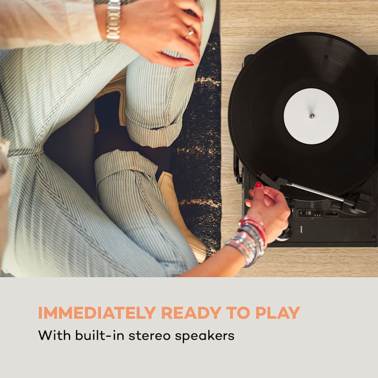 Peggy Sue, retro gramofón, LP, USB, čierny Čierna