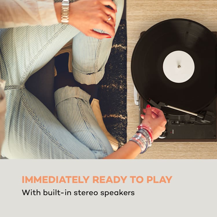 Peggy Sue, retro gramofón, LP, USB, hnedý Hnedá