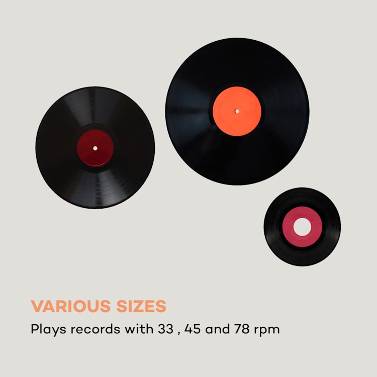 Peggy Sue, retro gramofón, LP, USB, hnedý Hnedá