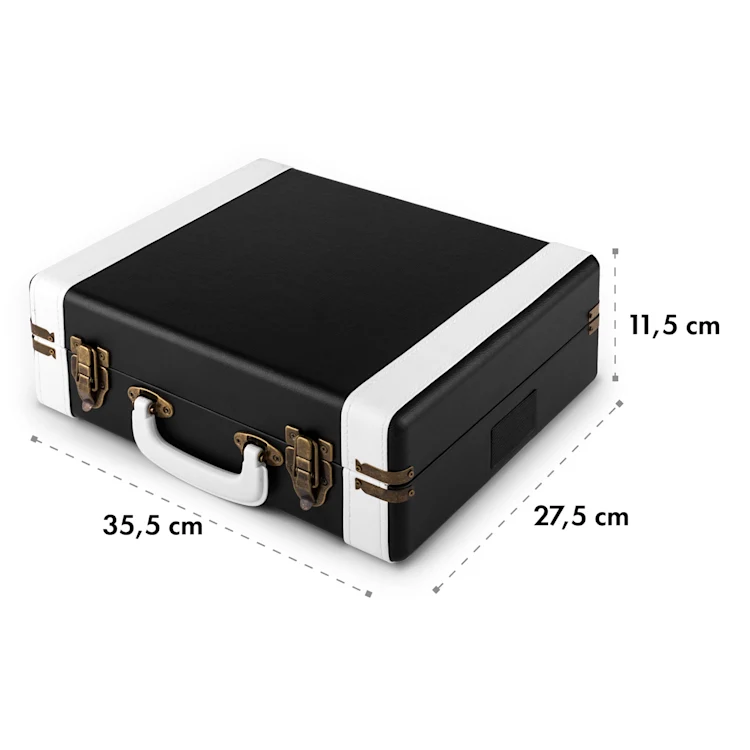 Jerry Lee Retro-Plattenspieler LP USB schwarz-weiß Schwarz