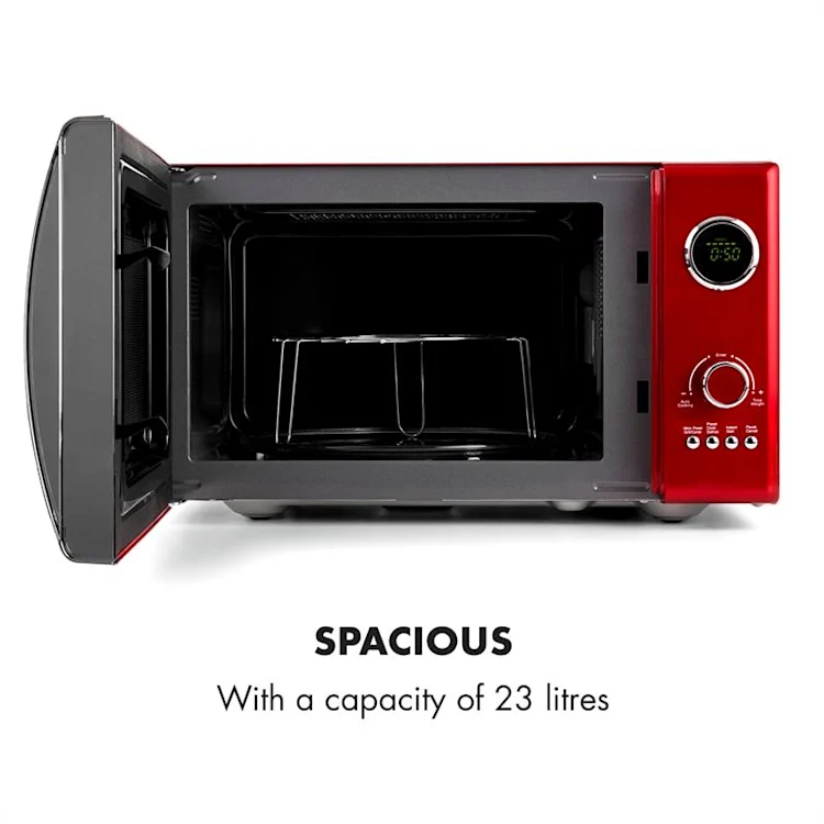 Fine Dinesty 2in1 Microwave Oven Retro 23L 800W 12 Programs Red Red