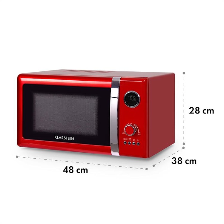 Fine Dinesty 2in1-Mikrowellen-Ofen Retro 23L 1000W 12 Programme rot Rot