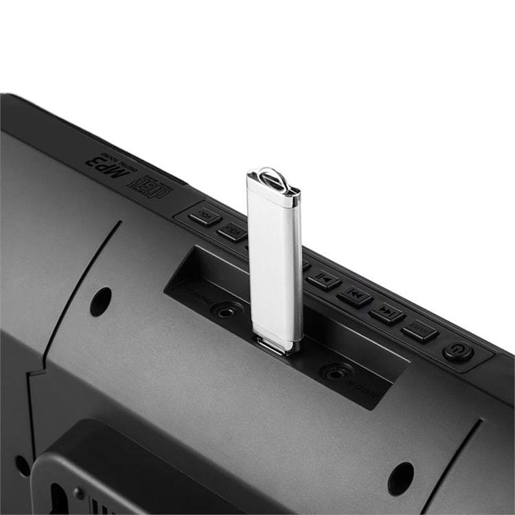 V-13, crni stereosustav s CD MP3 USB radiom i budilicom, montaža na zid CD-Player | Crna