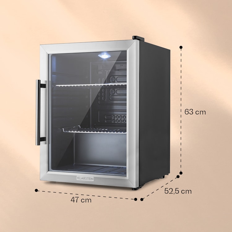 Beersafe XL, lodówka na napoje, 60 l, klasa energetyczna D, szklane drzwi, stal nierdzewna 60 Ltr | Stal nierdzewna
