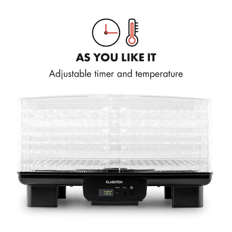 Bananarama Klarstein Desidratador Secador de Alimentos 550W 6 Níveis Preto Preto