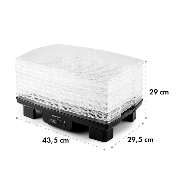 Bananarama Klarstein Desidratador Secador de Alimentos 550W 6 Níveis Preto Preto