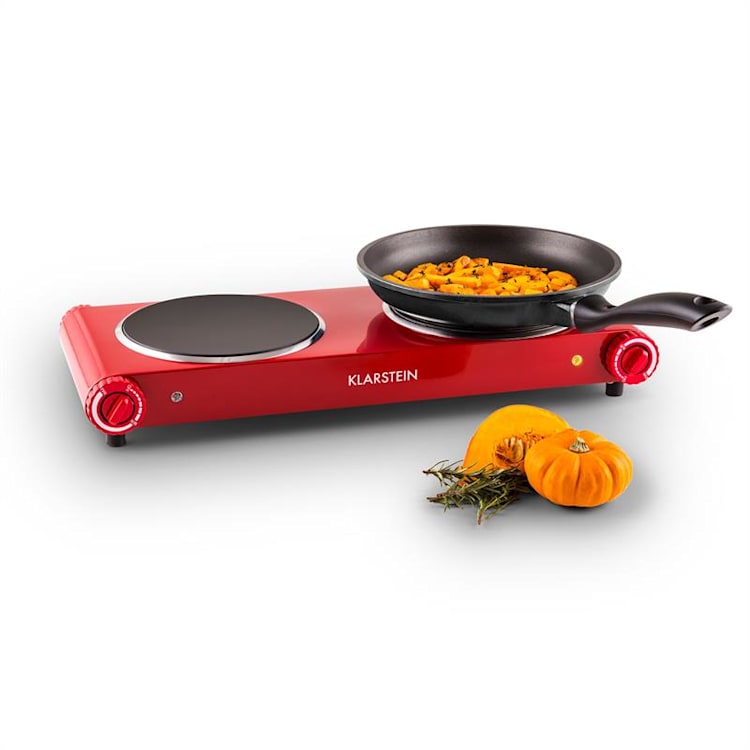 Captain Cook² Doppel-Kochplatte Infrarot 2400W Edelstahl rot Rot
