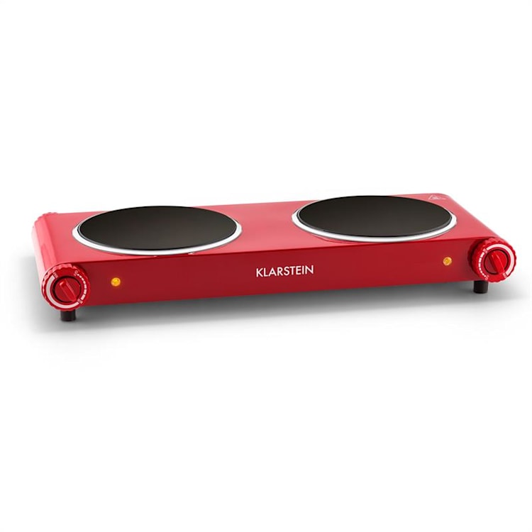 Captain Cook² Doppel-Kochplatte Infrarot 2400W Edelstahl rot Rot