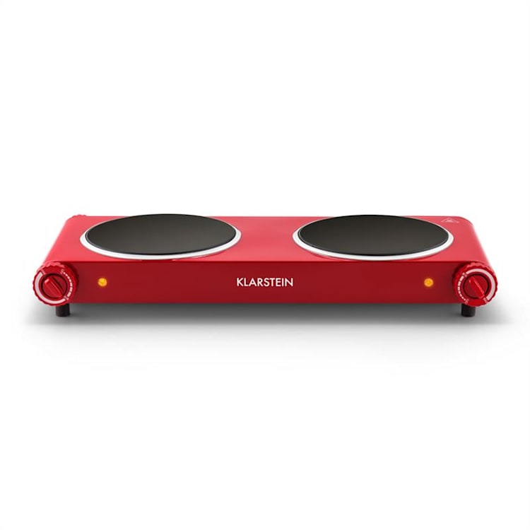 Captain Cook² Doppel-Kochplatte Infrarot 2400W Edelstahl rot Rot