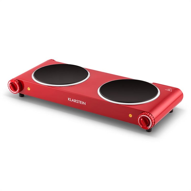Captain Cook² Doppel-Kochplatte Infrarot 2400W Edelstahl rot Rot
