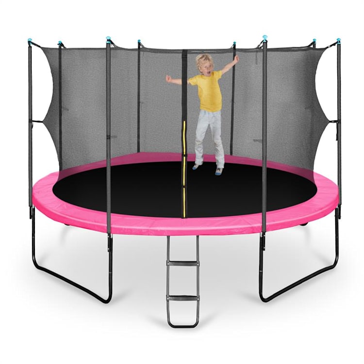 Rocketgirl 430 trampoline 430cm veiligheidsnet binnenkant brede ladder, roze 430 cm | Pink