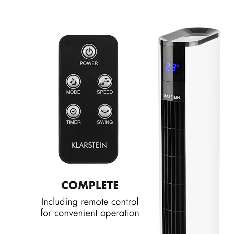 Skyscraper 3G torenventilator 48W luchtstroom 1.633 m³/h afstandsbediening Wit