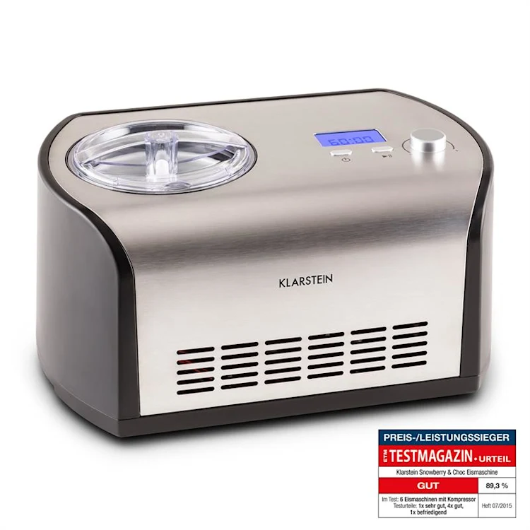 Snowberry & Choc Ice Cream Machine 1.2 litre stainless steel keep cool
