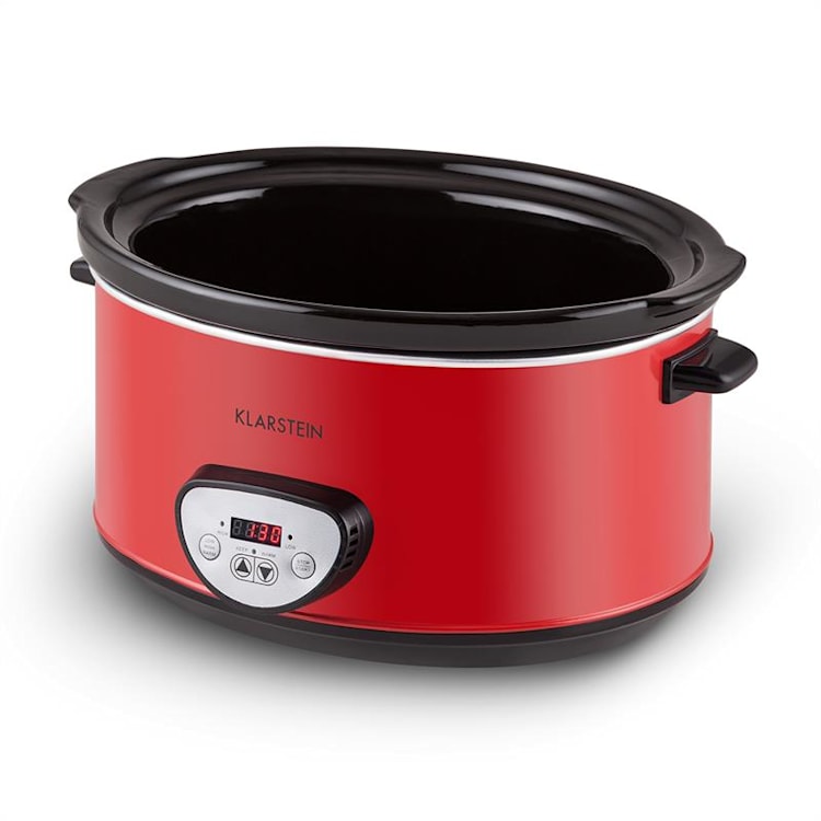 Bankett Slow Cooker Schongarer Digital 6,5 Liter 320W rot