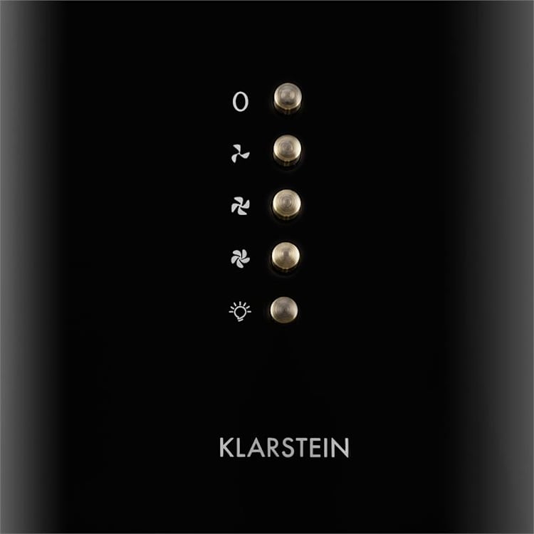 Klarstein Noir Prima, černý, 60 cm, 430 m3/h, retro komínový odsavač par, nerez Černá