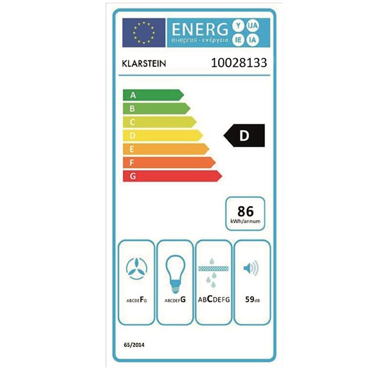 Lumio Primo Retro-Dunstabzugshaube 60cm 490 m³/h LED-Leuchten Weiß