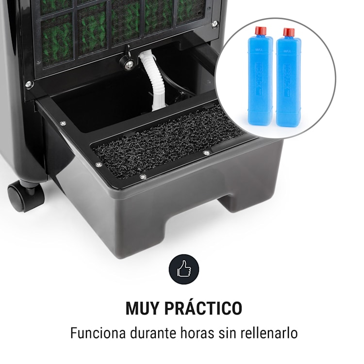Carribean Blue Climatizador evaporativo, humidificador de aire y ventilador de 400 m³/h Negro Negro