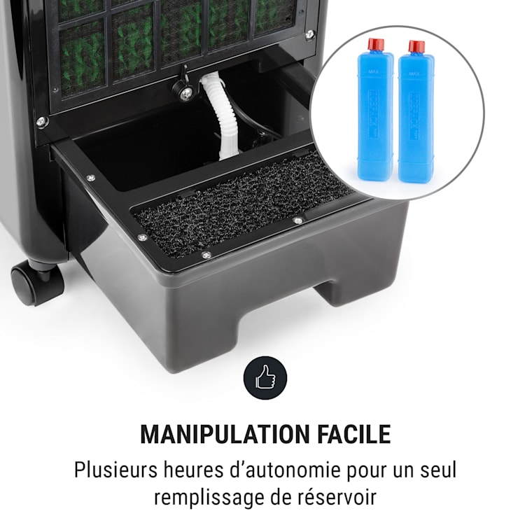 CarribeanBlue rafraichisseur humidificateur d'air ventilateur 400m³/h noir Noir