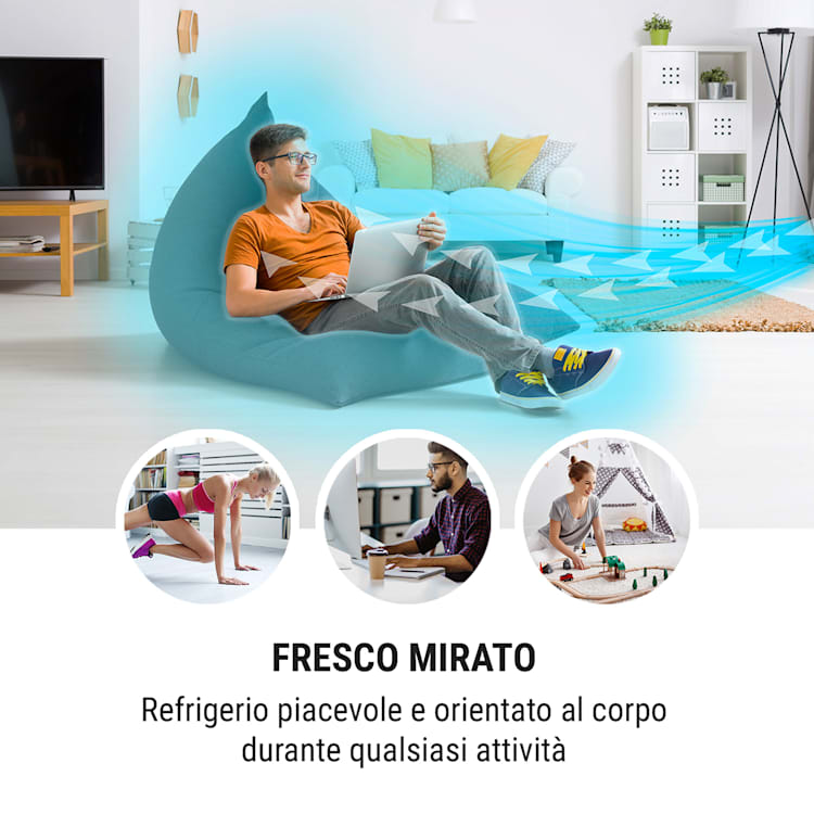 Carribean Blue raffrescatore evaporativo umidificatore ventilatore 400m³/h nero Nero