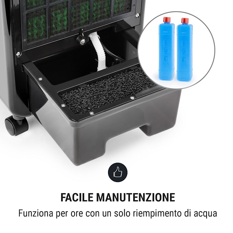 Carribean Blue raffrescatore evaporativo umidificatore ventilatore 400m³/h nero Nero