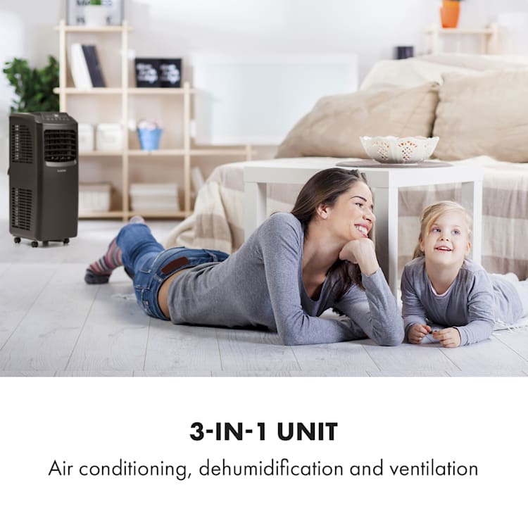 Pure Blizzard 3 2G, 808 W/7000 BTU, klimatizacija 3 v 1, hlajenje, ventilator, naprava za odstranjevanje vlage iz zraka, črna Črna