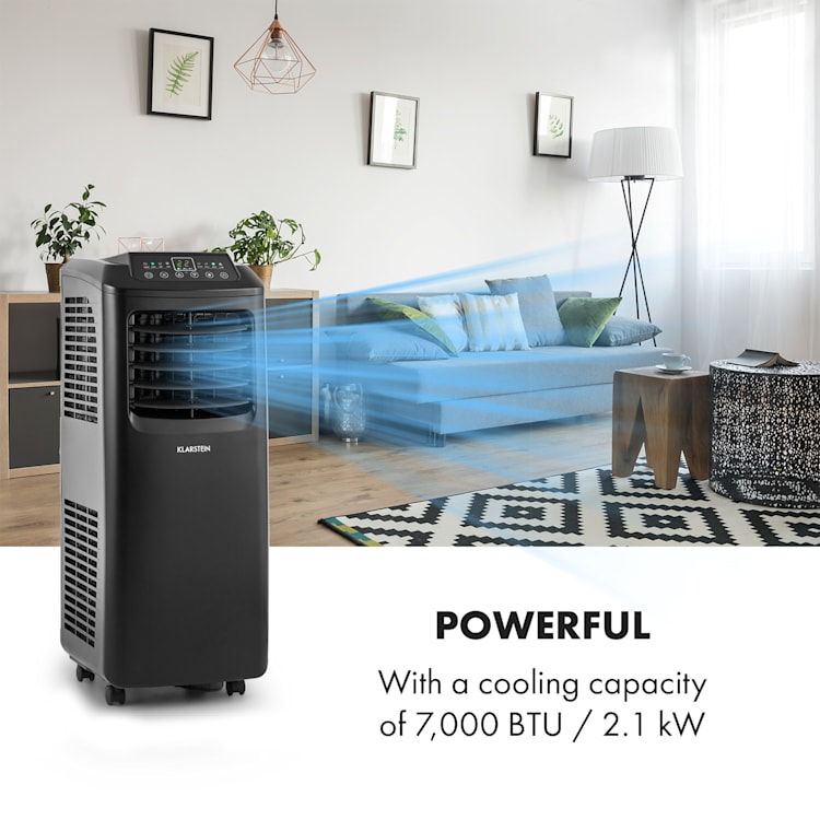 Pure Blizzard 3 2G, 808 W/7000 BTU, klimatizacija 3 v 1, hlajenje, ventilator, naprava za odstranjevanje vlage iz zraka, črna Črna