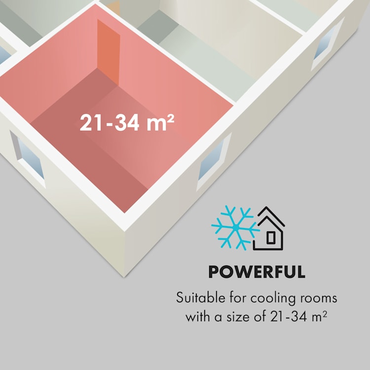 Pure Blizzard 3 2G, 808 W/7000 BTU, klimatizacija 3 v 1, hlajenje, ventilator, naprava za odstranjevanje vlage iz zraka, črna Črna