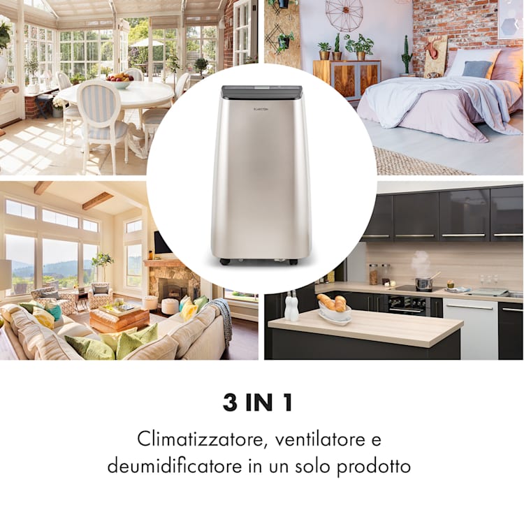 Metrobreeze 9 Paris A climatizzatore 3 in 1, 9.000 BTU/2,6 kW, CEE A Classe energetica A