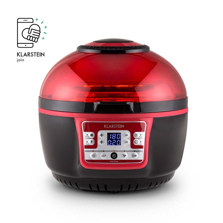 VitAir Turbo, frytkownica beztłuszczowa, 1400 W, 9 l, grill, pieczenie, kolor czerwono-czarny Czerwony